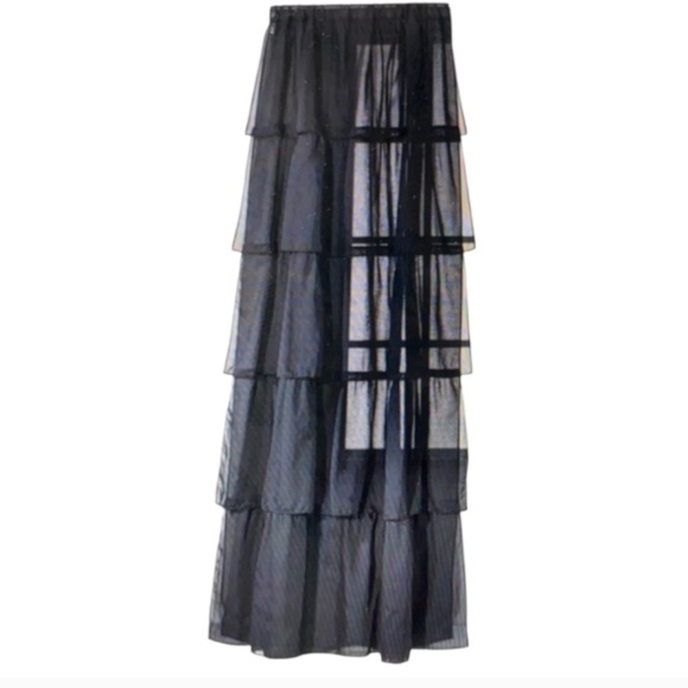 Xhilaration Black Ruffle Curtains - Set Of 6